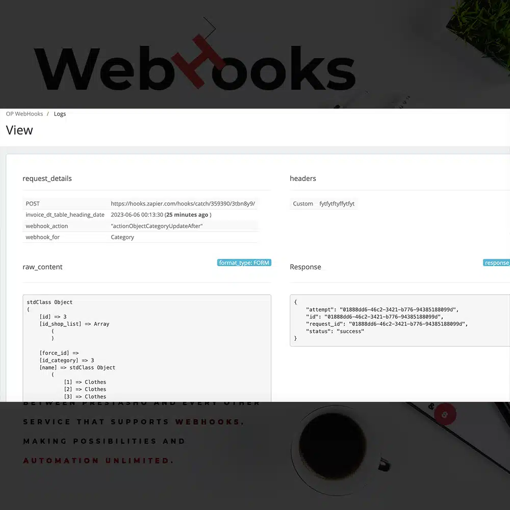 Webhooks Prestashop Module