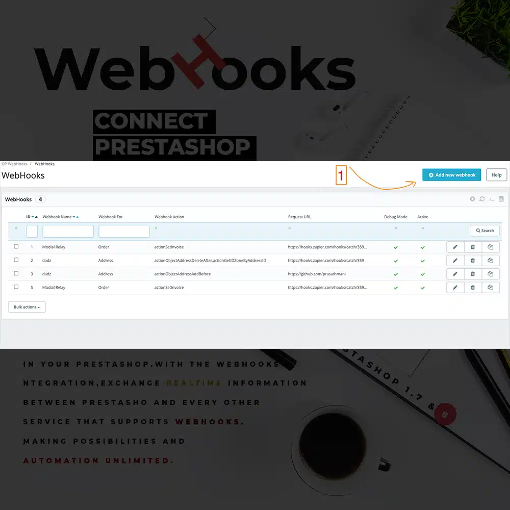 Webhooks Prestashop Module