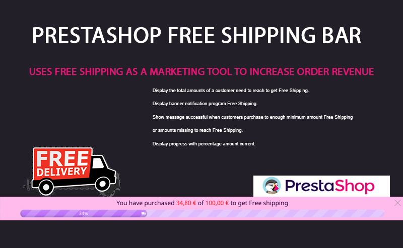 Free Shipping Bar prestashop