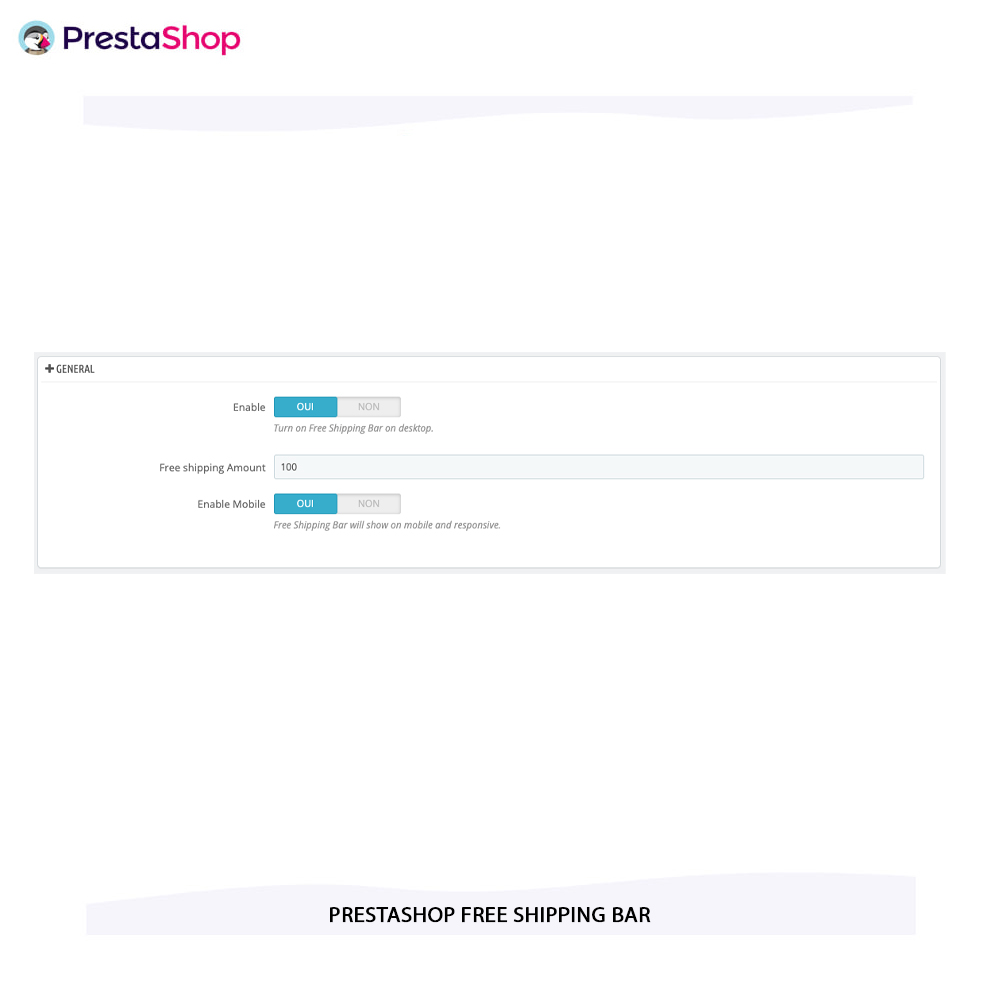 Free Shipping Bar prestashop