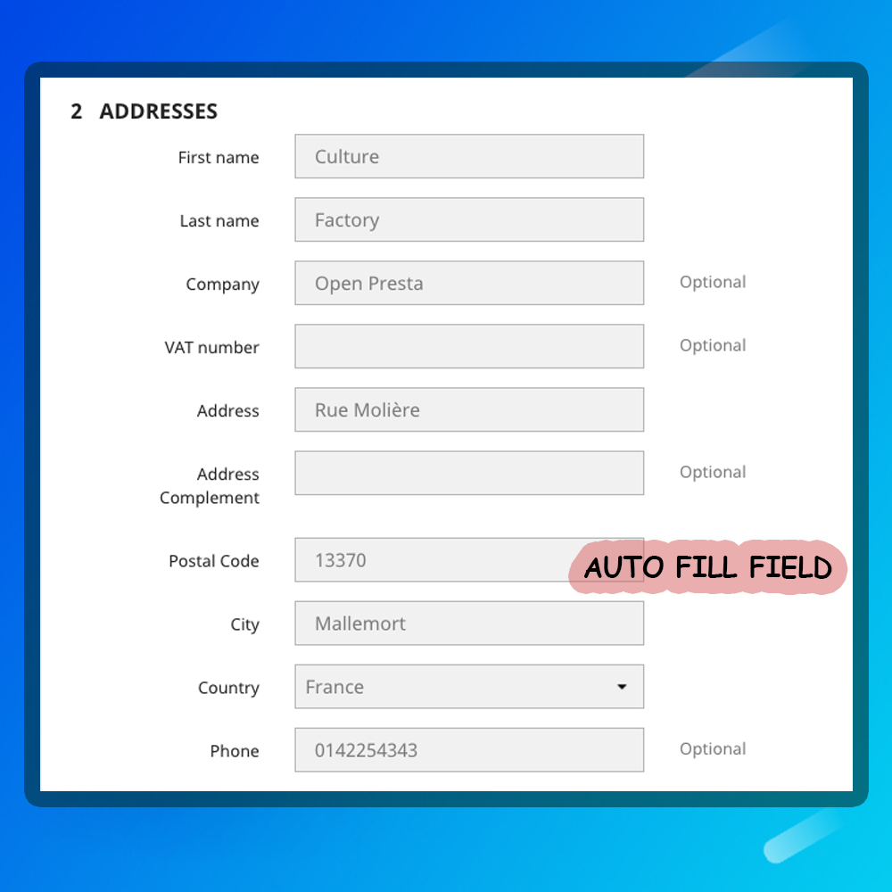 Module Prestashop OpenStreetMap Address Autocomplete