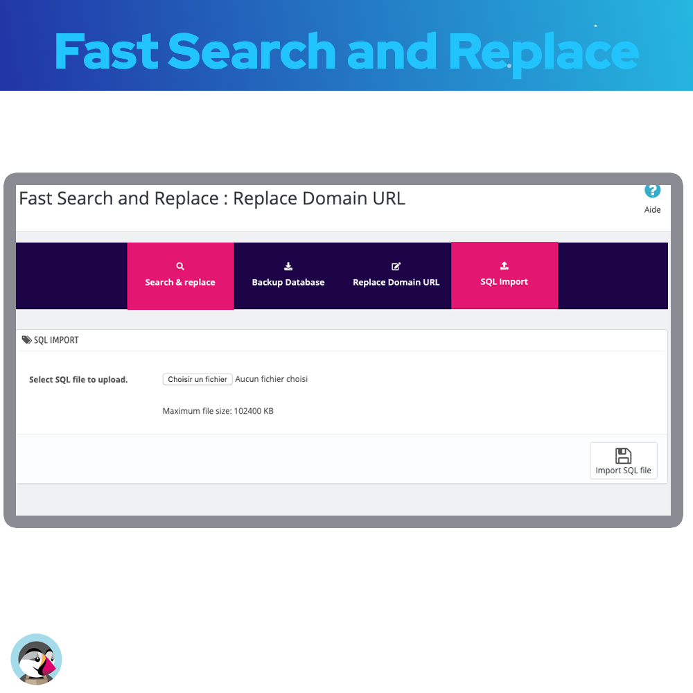 Search and Replace Database Prestashop Module