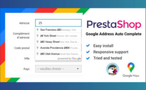Module Prestashop Google Address Autocomplete tracking deliveries