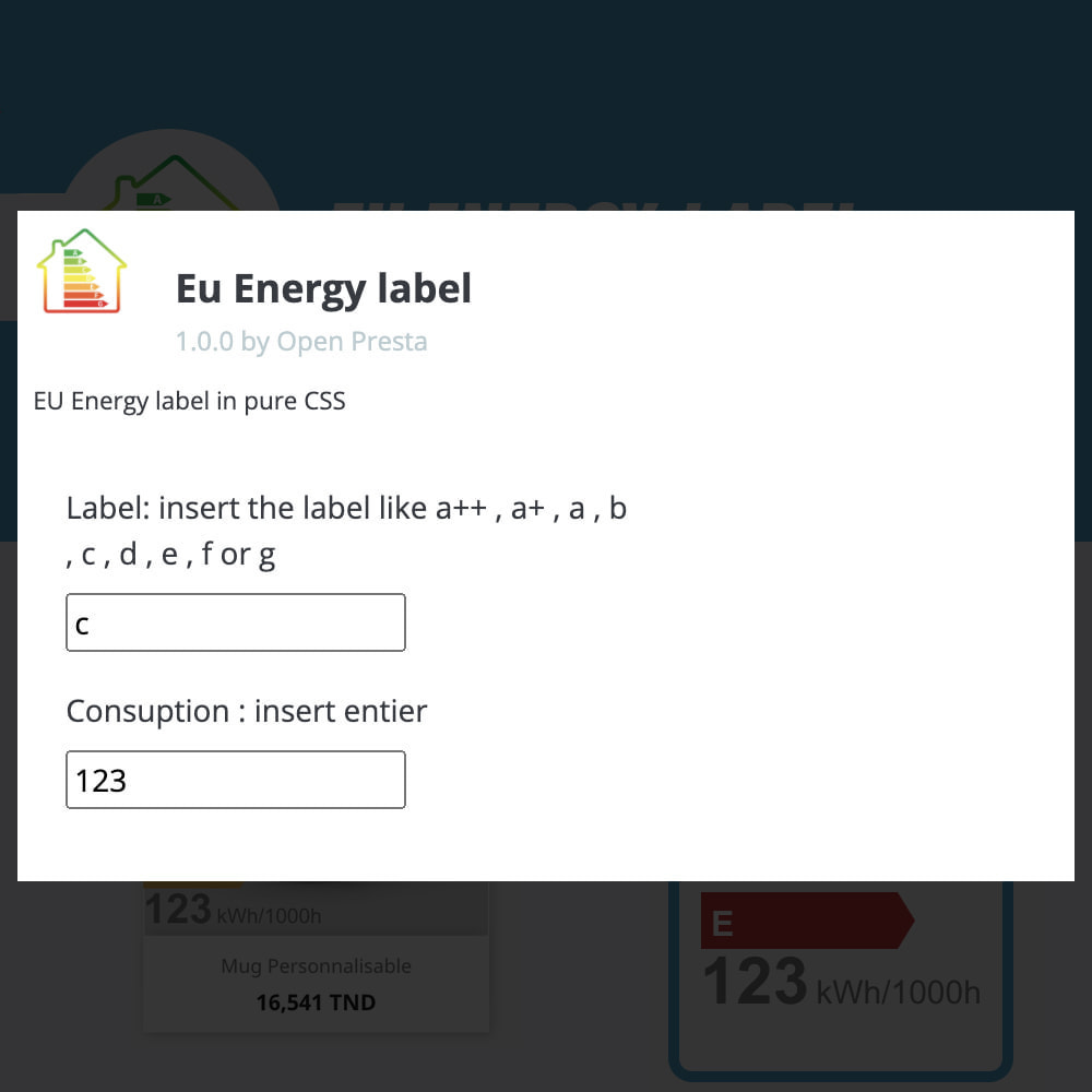 Eu Energy Label Module Prestashop