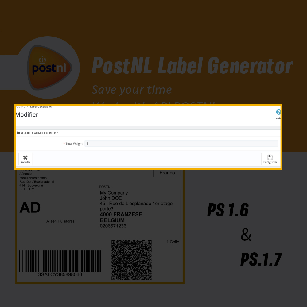 PostNL Label Generator Module prestashop