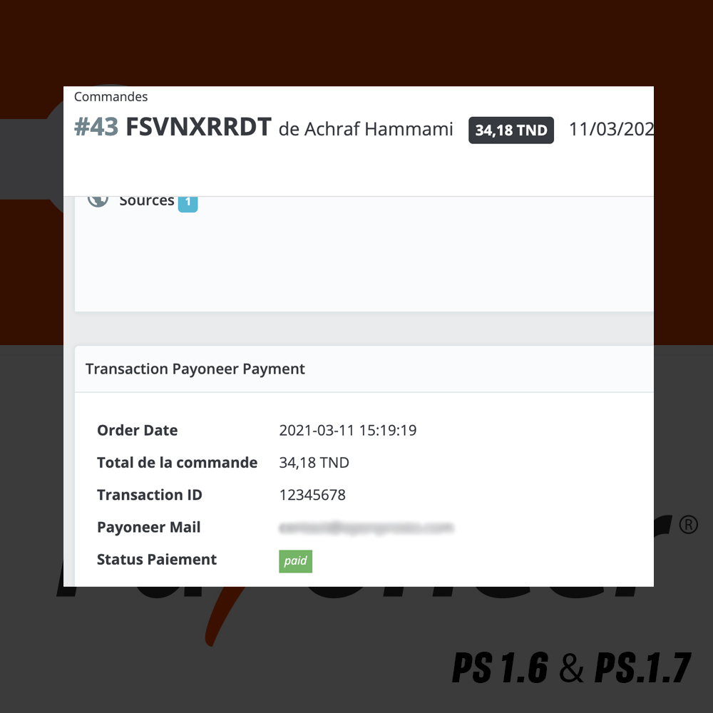 Payoneer Payment Gateway for Prestashop