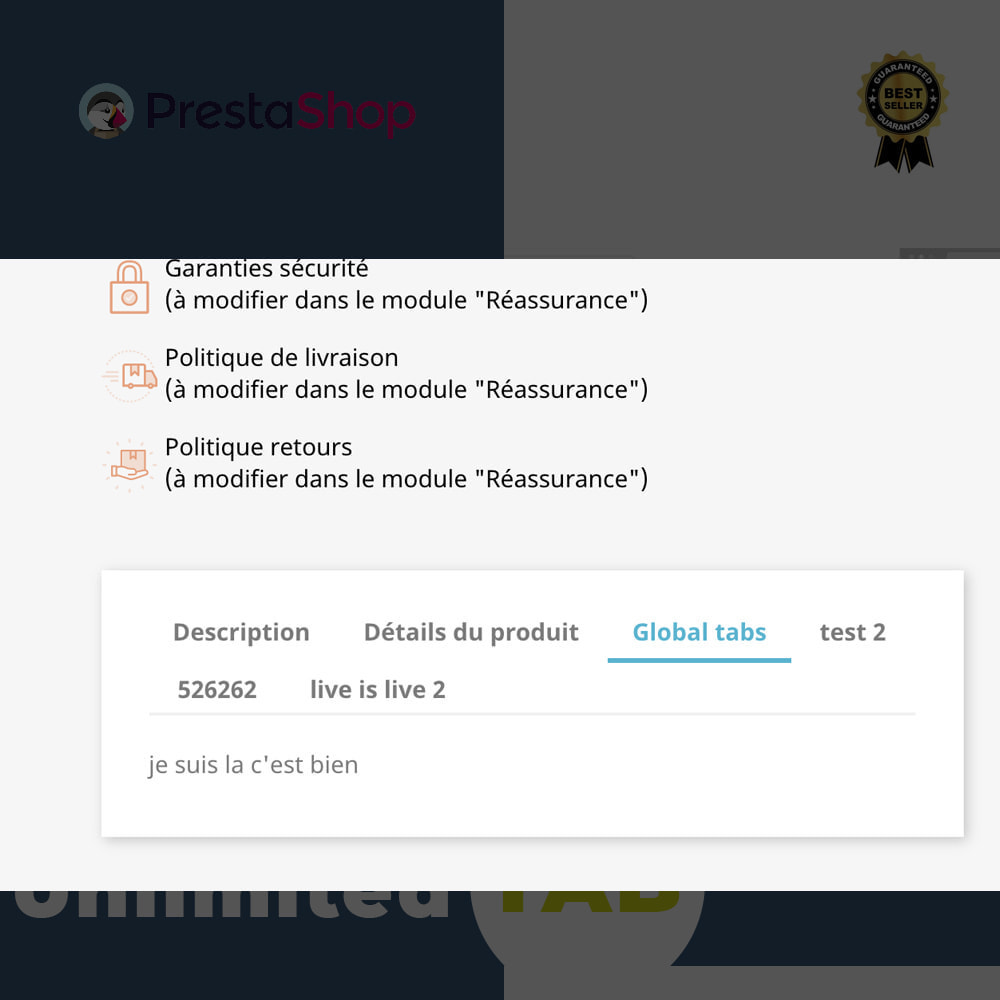Module Prestashop Product Tab Manager