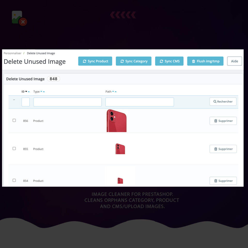 Clean Delete unused image Prestashop v4.0.1