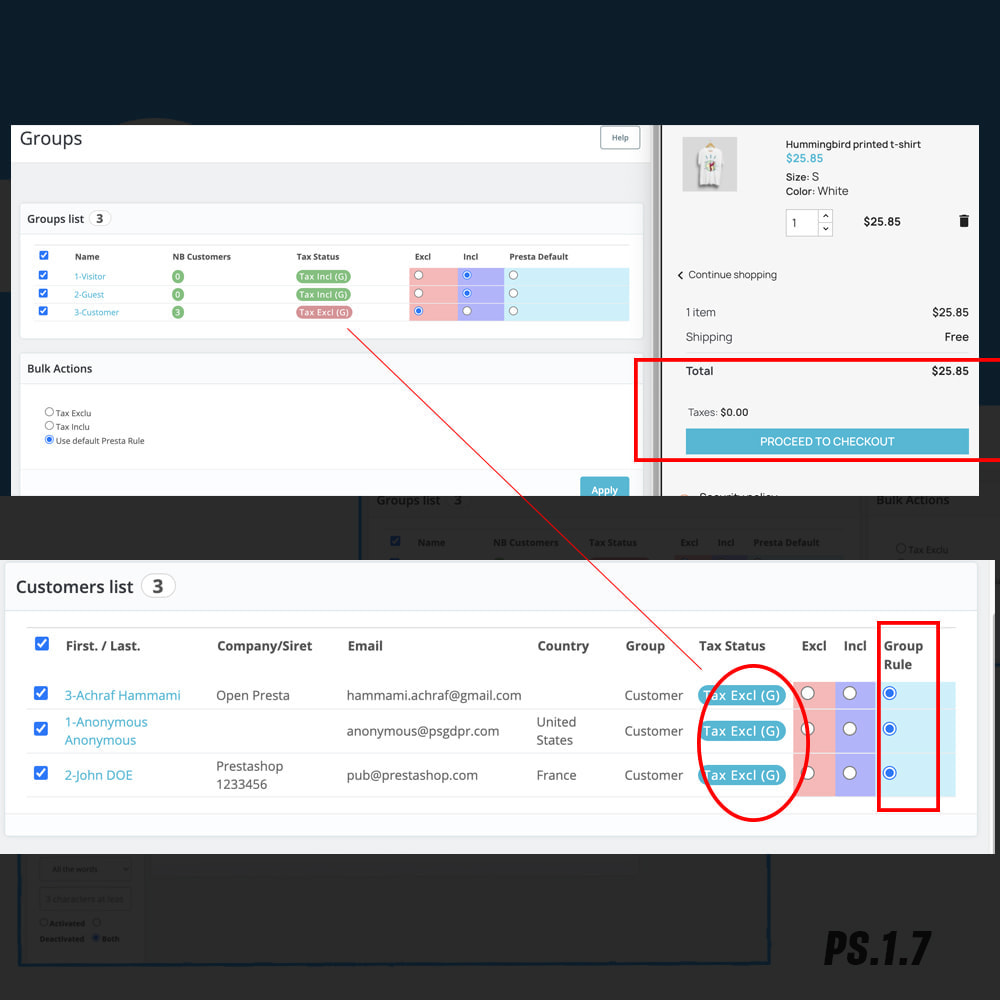 Tax Calculator per Customer or Group or Country Prestashop