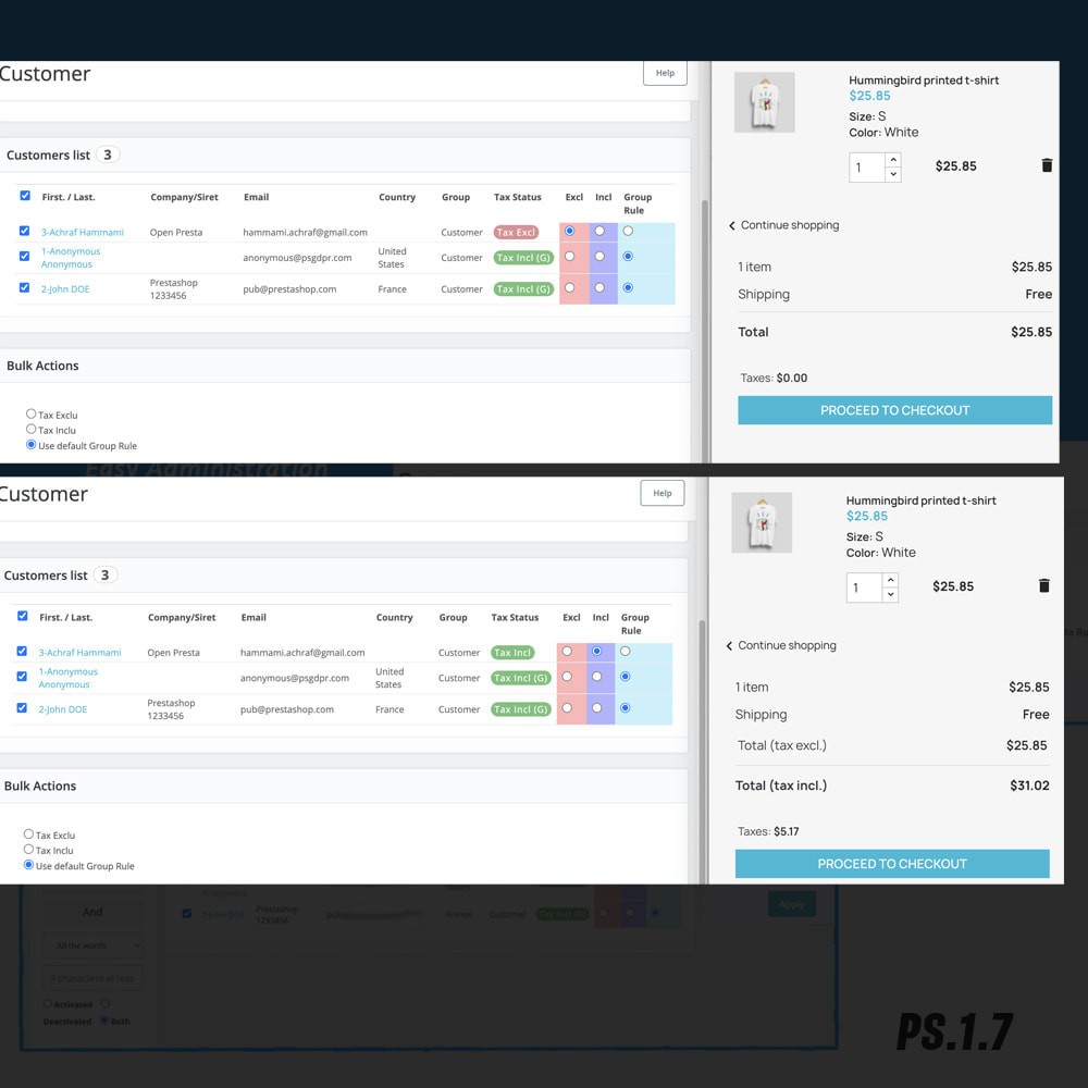 Tax Calculator per Customer or Group or Country Prestashop