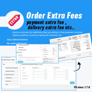 Prestashop Extra Fees additional charge import products Amazon store