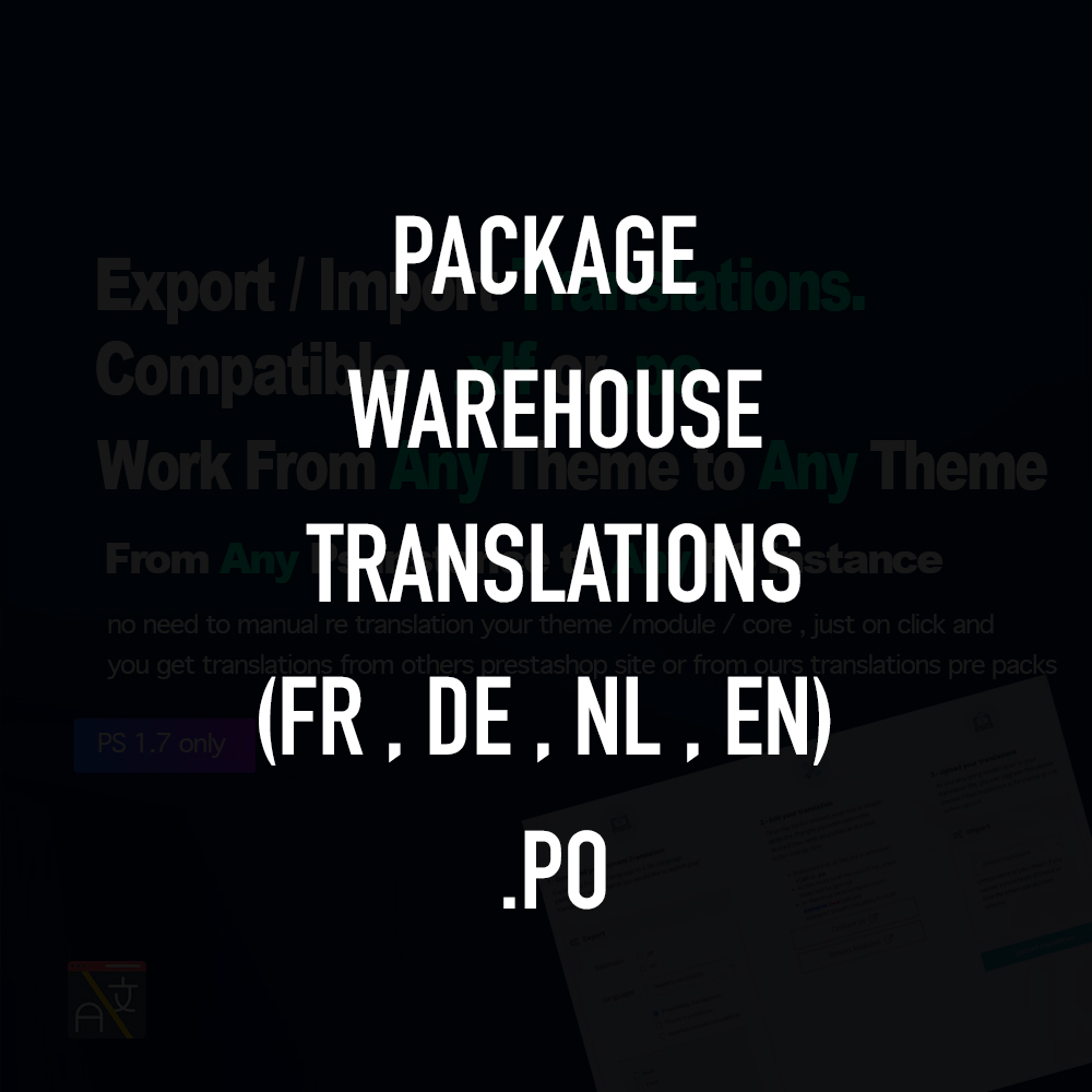 Translation theme Warehouse (FR, NL, DE) en .po