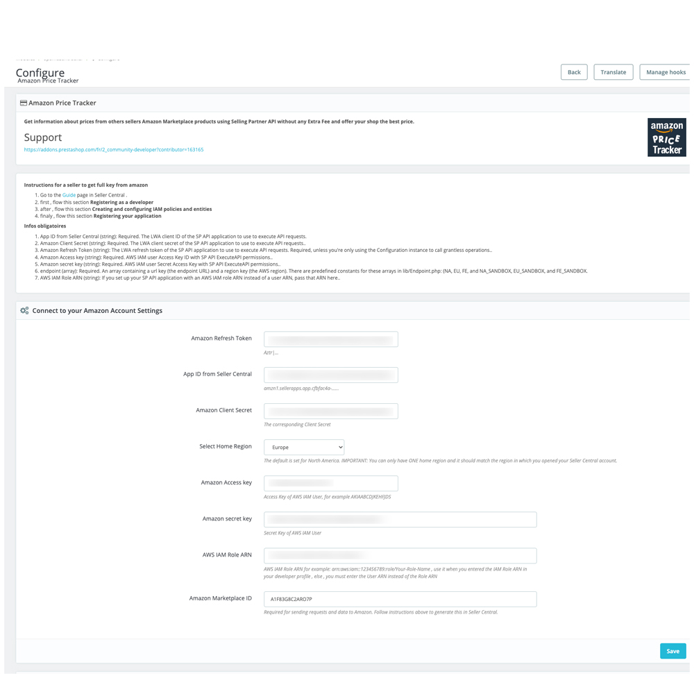 Amazon Price Tracker Prestashop