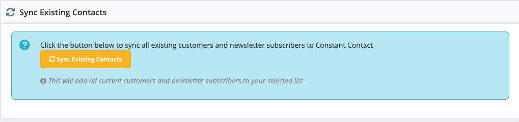 PrestaShop Constant Contact Integration 