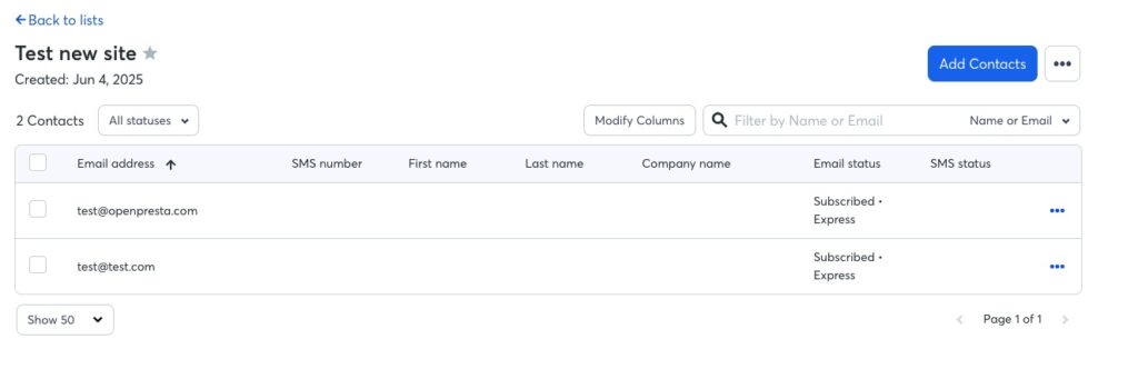 PrestaShop Constant Contact Integration 
